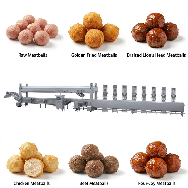 Meatball Cooking & Cooling Line | XRL Series Steam Tunnel | TINDO