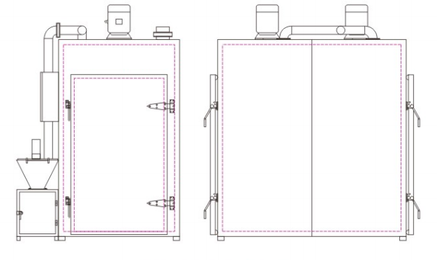 YX-500 smoke house drawing